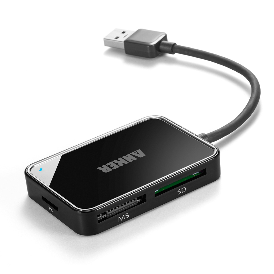 Anker USB 3.0 4Slot Card Reader with BuiltIn Cable