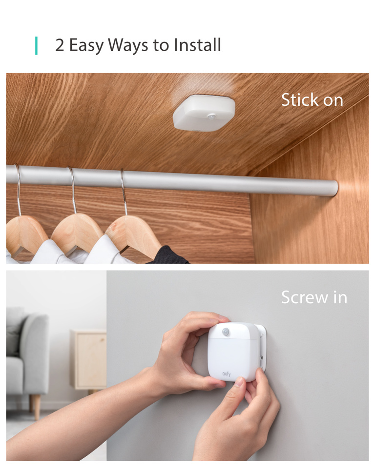 Compact Wall Light for Bedroom Bathroom Hallway Stairs Eufy Lumi Stick-On Night Light Stick-Anywhere Motion Sensor Energy Efficient Warm White LED Closet Light Kitchen 3-pack Compact Wall Light for Bedroom Bathroom Hallway Stairs Eufy Lumi Stick-On Night Light Stick-Anywhere Motion Sensor Energy Efficient Warm White LED Closet Light Kitchen 3-pack