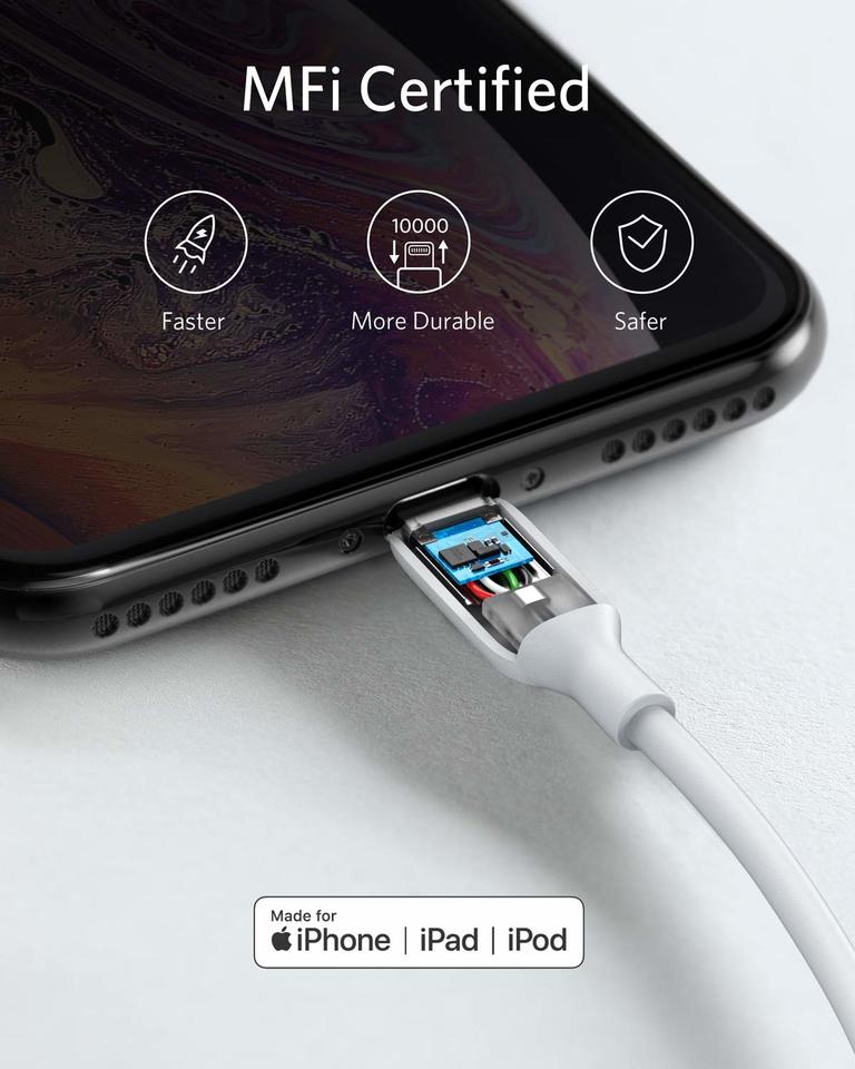 6ft Anker Powerline+ II Lightning Cable MFi Certified for Flawless Compatibility with iPhone Xs/XS Max/XR/X / 8/8 Plus / 7/7 Plus / 6/6 Plus / 5 / 5S and More Black 6ft Anker Powerline+ II Lightning Cable MFi Certified for Flawless Compatibility with iPhone Xs/XS Max/XR/X / 8/8 Plus / 7/7 Plus / 6/6 Plus / 5 / 5S and More Black